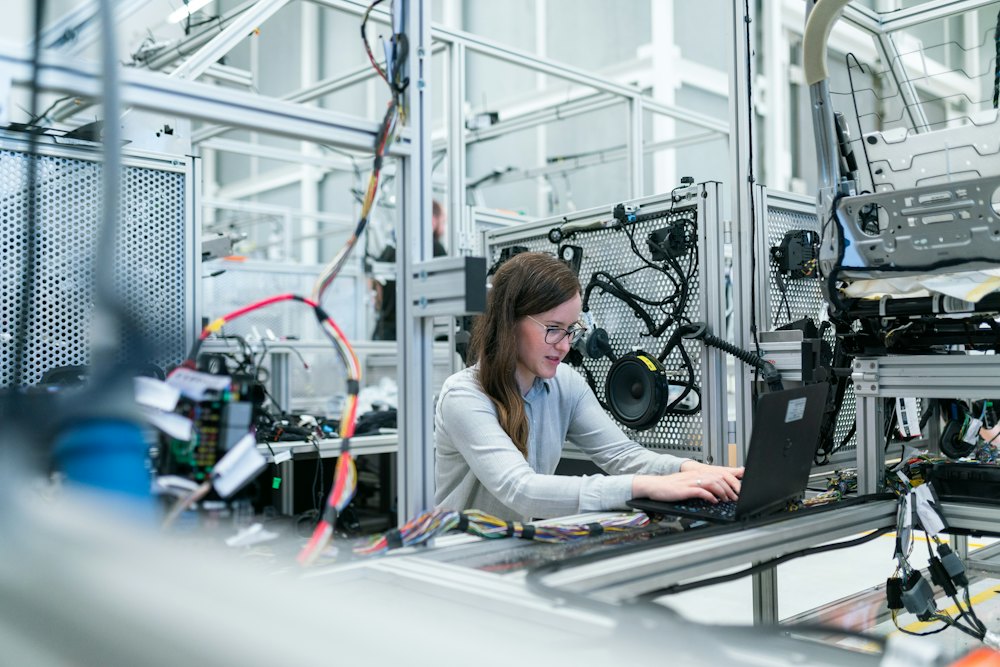 Engineer working with hardware equipment