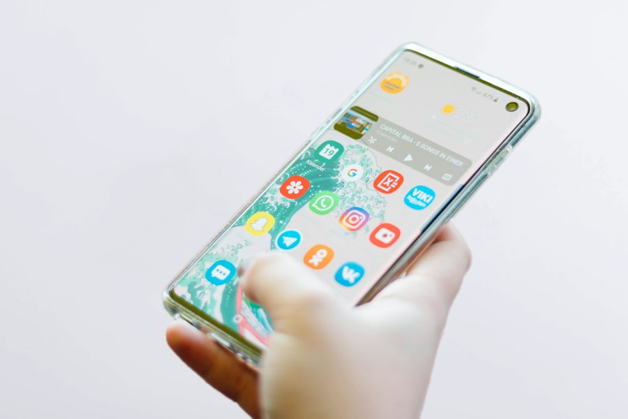 Person using a smartphone